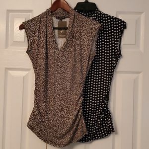 2 Adrianna Papell printed sleeveless blouses - S